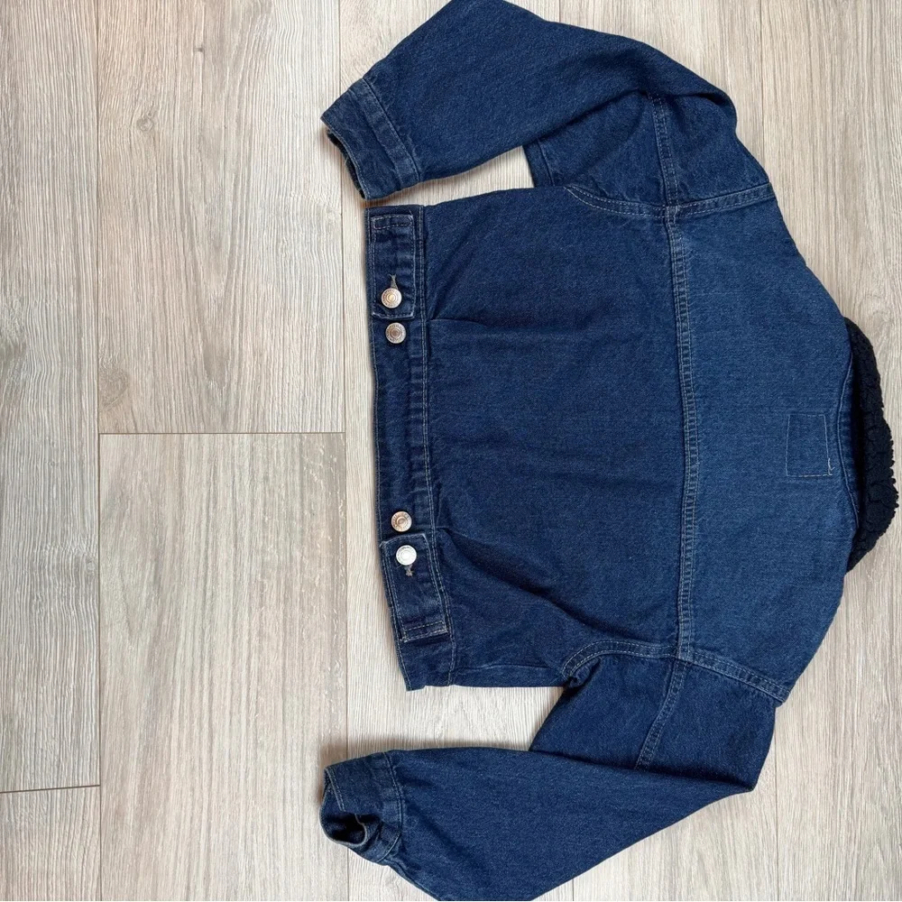 Levi's Kids Dark Blue Denim Trucker Jacket W/ Faux Sherpa Collar 10-12yrs Size M